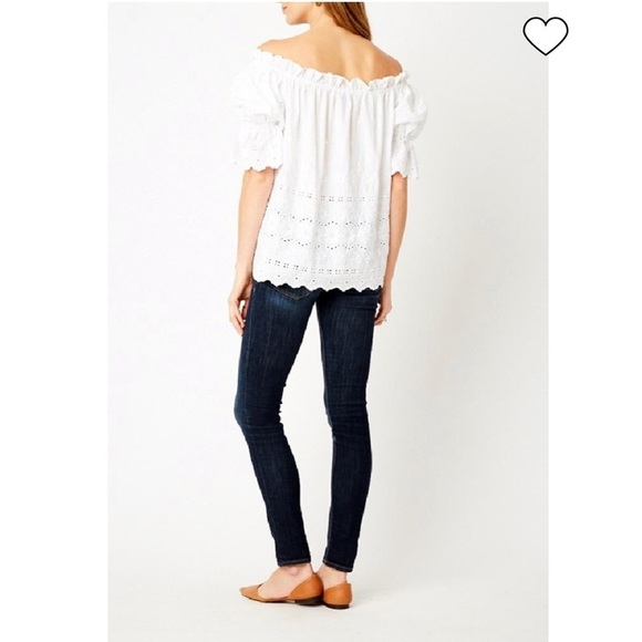 Tyler Boe Carrie Eyelet Topper Off Shoulder Blouse - Picture 2 of 7